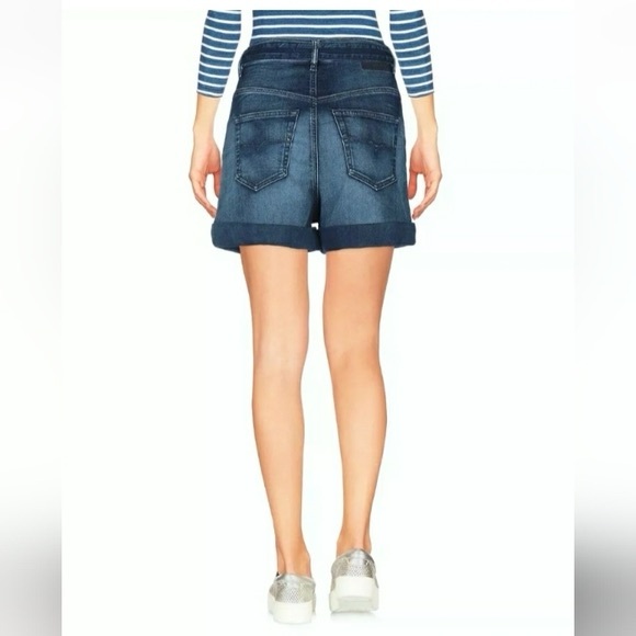 Diesel Kawaii High Waisted Cuffed Hem Belted Denim Jean Shorts Sz 25 - Picture 2 of 11